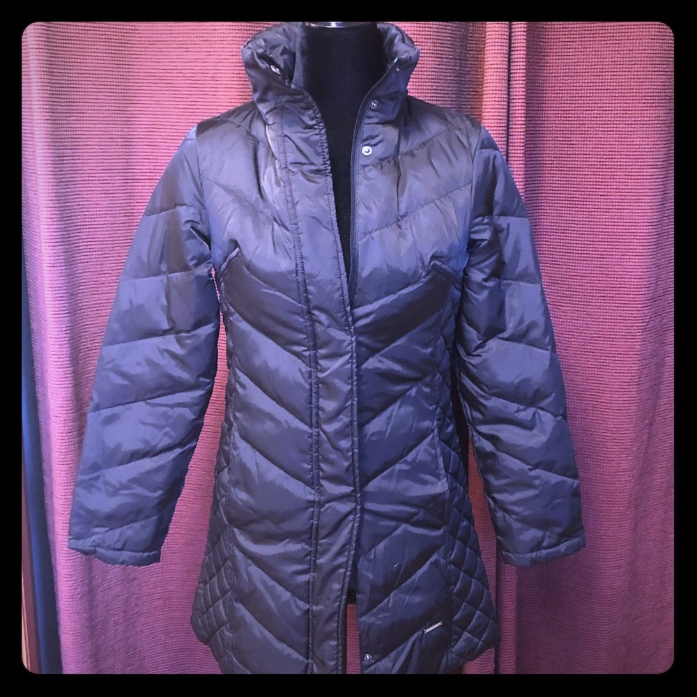 Kenneth Cole chevron puffer coat